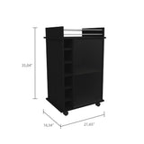 Savannah 6-Bottle 3-Shelf Bar Cart Black Wengue B06280468