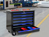 6 DRAWERS MULTIFUNCTIONAL TOOL CART WITH WHEELS-BLACKBLUE W1102P182235