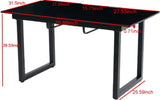 black color,Square Extendable Dining Table with metal leg,Modern Space Saving Kitchen Table for W234P181670