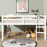 Full Rubber Wood Loft Bed with Ladder,White W504P283526