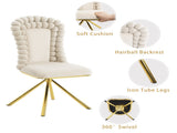 Dining Chairs Set of 2,Velvet Accent Chairs for Living Room, Vanity Chair with Gold Metal Legs, W757P281151