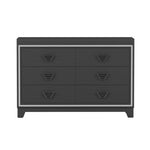 ZUN Elegant Dresser with Metal Handle and Sparkling Shiny Decoration, Storage Cabinet with 6 Drawers for WF531201AAB