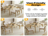 Disassembly rubber wood soft package wood color dining table and chair set 1 table 4 chair beige 26149920