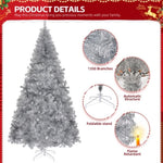 ZUN 8 FT Artificial Christmas Tree, Unlit Hinged Christmas Pine Tree with 1350 Branch Tips and Sturdy 66258165