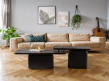 Vintage Fashion Style Square Coffee Table Set with Wood Grain Finish,for Living Room, Office and W757P235685