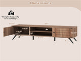 Oak Mid-Century Modern TV Stand for 65-Inch TVs, 210 lbs Capacity Media Console with Storage 43045845