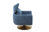 Classic Mid-Century 360-degree Swivel Accent Chair, Blue Linen W1361104586
