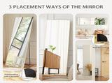 65"x24" Rectangle Full Length Mirror, Full Body Standing Mirror Floor Mirrors, Gold 26267599