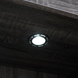 Modern Wine Showcasing Cabinet with Two Glass Shelves and Storage Cabinet in Distressed Grey B107130913