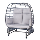 ZUN 2 person Swing egg chair with rocking glide frame and cushion W349111245