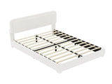 Boucle Queen Bed Frame with Adjustable Height Modern Platform Bed with Curved Cloud N733P439495K