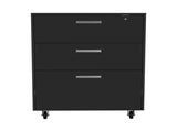Medford 3-Drawer Rectangle Chest with Caster Black Wengue B06280346