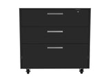Medford 3-Drawer Rectangle Chest with Caster Black Wengue B06280346