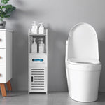 ZUN 3-tier Bathroom Storage Cabinet with 2 Doors 23*23*80CM White 01601486