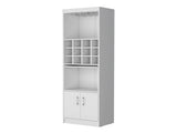 White Bar Cabinet with Wine Storage B062P193654