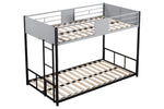 ZUN Metal Twin over Twin Bunk Bed with Vent Board/ Heavy-duty Sturdy Metal/ Noise Reduced/ Safety W427P154977