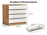 Handle-Free 4-Drawer Storage Color-Block Drawer Dresser 23.62*14.96*30.71in Wood-Tone 31259767