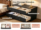 () Double-Column 6-Drawer Chest Particleboard and Paulownia Drawer Dresser with 04864965