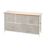 ZUN 2-Tier Wide Closet Dresser, Nursery Dresser Tower With 5 Easy Pull Fabric Drawers And Metal Frame, 83038554