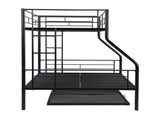 Twin Over Full with trundle Metal Bunk Bed , No Box Spring Needed, Easy Assemble W311P297436