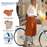 26 Inch Single Speed Folding Lady Bike , Durable Steel Frame,Compact Design for Easy Storage and W1019P248820