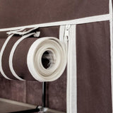 64" Portable Closet Storage Organizer Wardrobe Clothes Rack with Shelves Dark Brown 40344709