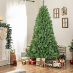 ZUN 7FT Green PVC Christmas Tree with 1,064 Memory Wire Tips – Self-Fluffing Branches for a Perfectly W1773P199064