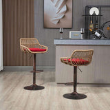 COOLMORE Modern Swivel Bar Stools Set of 2 Adjustable Counter Height Chairs with Footrest for W39594820