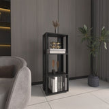 Eco 39" Tall Four-Tier Bookcase, Living Room, Storage Cabinet, Shelves Black B200P253721