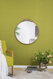 30" x 32" Round Gold Mirror, Wall Mounted Mirror with Metal Frame for Bathroom Living Room W2078124100
