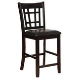 Black and Espresso Lattice Back Counter Height Stools B062P145649