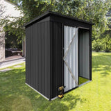 ZUN Metal garden sheds 5ft×4ft outdoor storage sheds Black 73490126