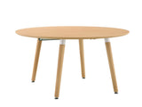 3-in-1 Extendable Dining Table, 43.3" Round to 74.8" Oval Kitchen Table with Solid Wood Legs & W2920P420922