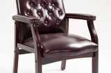 Leather Reception Guest Chairs W/Padded Seat and Arms Ergonomic Mid-Back Office Executive Side Chair W1333P338901