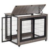 ZUN Dog Crate Furniture, Large Dog Kennel, 38"Wooden Pet Furniture with Pull-Out Tray, Home and Indoor W1212120267