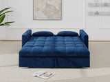 Corduroy Double Sleeper Sofa With Pull-Out Bed, 2 Pillows & Side Storage Pocket 87519745
