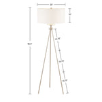 ZUN Pacific Tripod Metal Tripod Floor Lamp with Glass Shade B03596588