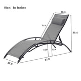 ZUN 2 PCS Set Chaise Lounge Outdoor Lounge Chair Lounger Recliner Chair For Patio Lawn Beach Pool Side W41928387