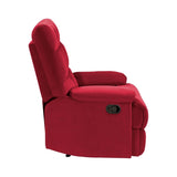 Reclining Chair Red Velvet Upholstery Square Tufted Back Pillowtop Arms Solid Wood Furniture Modern B011P182496