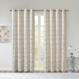 Total Blackout Metallic Print Grommet Top Curtain Panel Pair B035129662