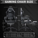 Gaming Computer Chair with Wheels, Adjustable Height Pu Leather Gamer Chair Office Desk 75178861