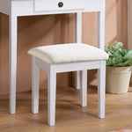 ZUN Moniys Wood Moniya Makeup Vanity Table and Stool Set, White T2574P163835