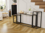 3-Piece Console Table Set, Narrow Entryway Table with Industrial Edge Wrapped Design, Space-Saving 36685009