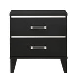 Black 2-Drawer Nightstand B062P189183