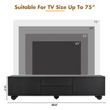 ON-TREND Cream Style TV Stand with Arched Doors & 2 Drawers for TVs up to 75", Minimalist Media N721P205779B
