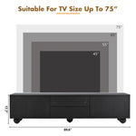 ZUN ON-TREND Cream Style TV Stand with Arched Doors & 2 Drawers for TVs up to 75", Minimalist Media N721P205779B