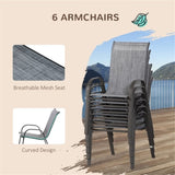 ZUN Outdoor dining table and chair package with umbrella 25832498