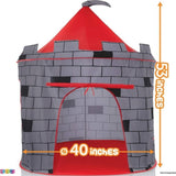 Kids Knight Castle Play Tent with 100 Pit Balls, Pop-up Play Tent with Storage Pocket 30877250