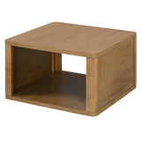 Square Coffee for Living Room in Natural Farmhouse Coffee with Storage,2-Tier Center N735P242918N
