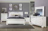 White Finish Dresser Bold Design 9 Drawers Glamorous Faux-Alligator Textured Fronts Wooden Bedroom B011134416